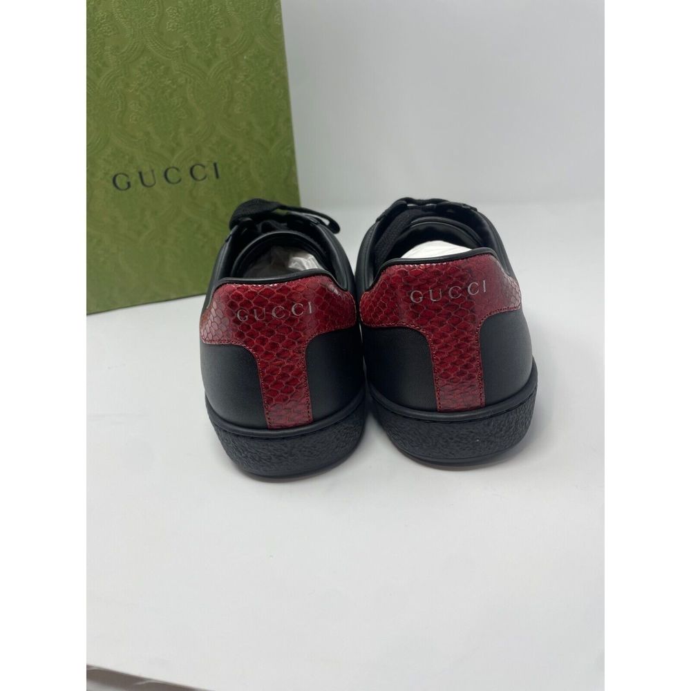 Gucci New Ace Clean Web Stripe Sneaker in Black Red 7 Retail:$750.00 - Picture 4 of 14